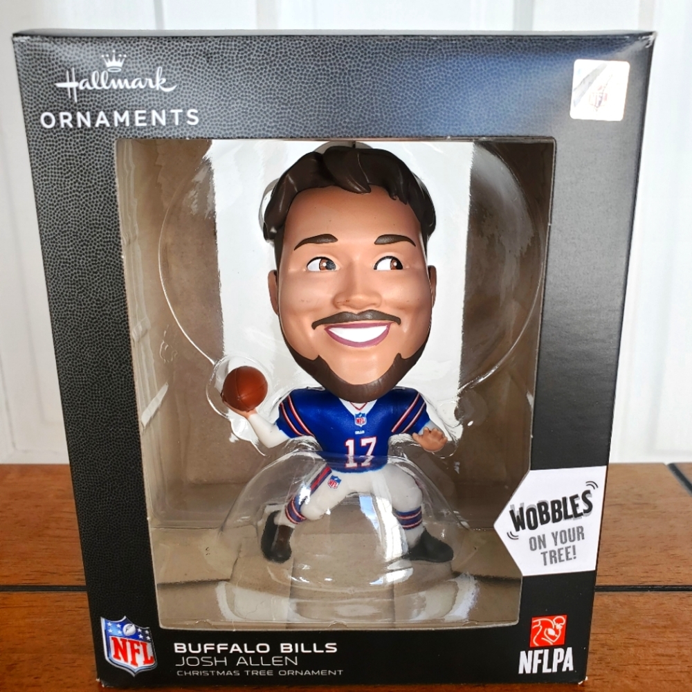 NIB 2022 Hallmark/ Josh Allen "Bouncing Buddy" Bobblehead Ornament - Picture 4 of 14